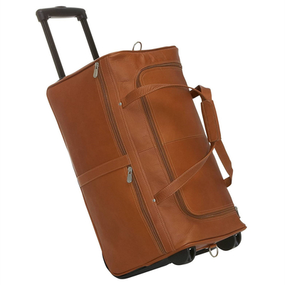 comprar 24 polegadas de couro genuíno Duffel Viagem de noite fim de semana Saco de couro Telescópio Carrinho Mão online manufacture