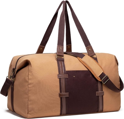 comprar Extra Large 55L Brown Waterproof Canvas Custom Travel Bag para Mulheres Homens online manufacture