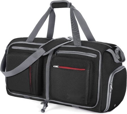 comprar Ligeiro Preto 55L Saco de fim-de-semana dobrável resistente à água resistente a lágrimas Com compartimento de sapatos online manufacture