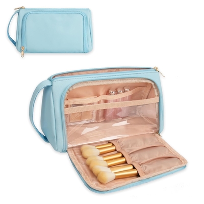 comprar Maquiagem à prova d'água Toileteria Saco de viagem Portátil de Couro PU Azul online manufacture
