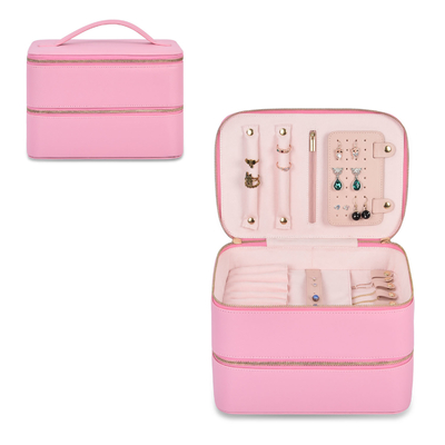 comprar Organizador de jóias Caixa de viagem porta-baúlas 2 camadas de jóias 9x6x6