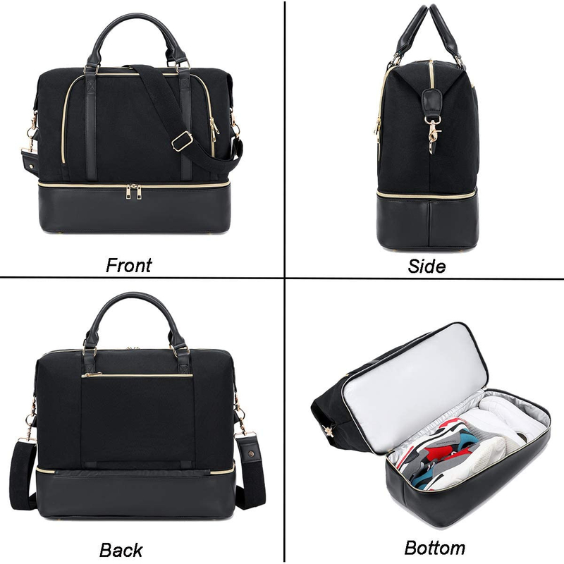 Saco de viagem de couro para homens e mulheres com manga de carrinho 17.3x14.5x8.3