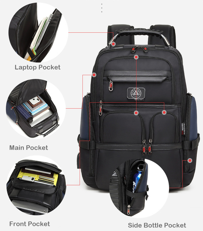 Mochila anti-roubo de couro 19.5x15x11 18 X 14 X 8 polegadas 17 polegadas