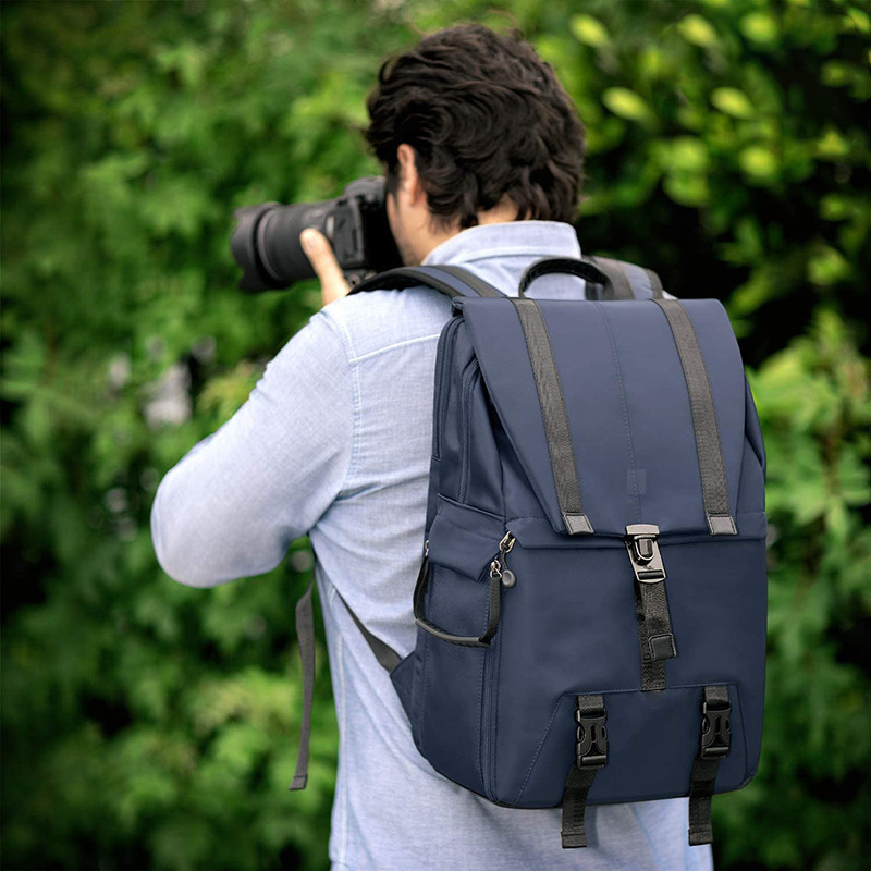 Mochila de viagem personalizada resistente à água portátil grande e câmera DSLR