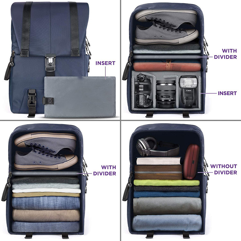Mochila de viagem personalizada resistente à água portátil grande e câmera DSLR