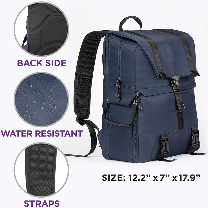 Mochila de viagem personalizada resistente à água portátil grande e câmera DSLR