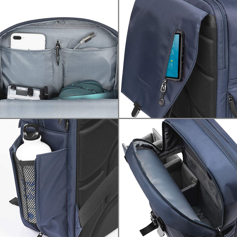 Mochila de viagem personalizada resistente à água portátil grande e câmera DSLR