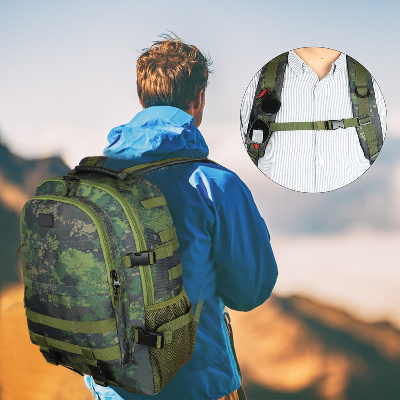 Negro Grande capacidade à prova d'água Viagens personalizadas Mochila tática militar com alça de ombro para Homens