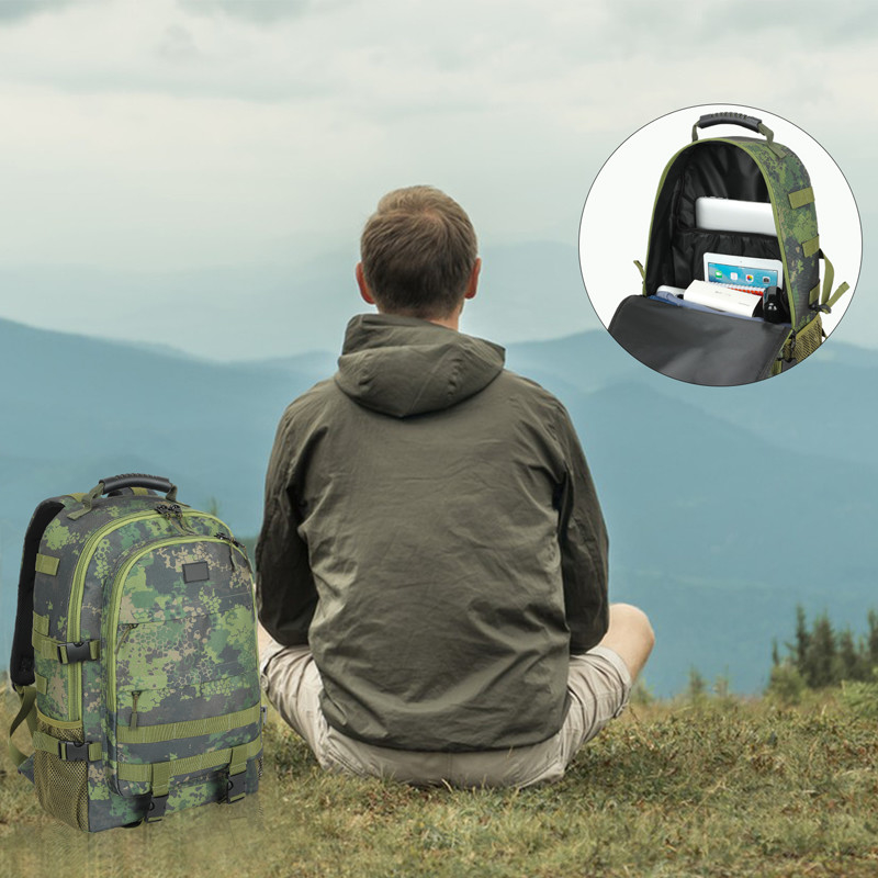 Negro Grande capacidade à prova d'água Viagens personalizadas Mochila tática militar com alça de ombro para Homens