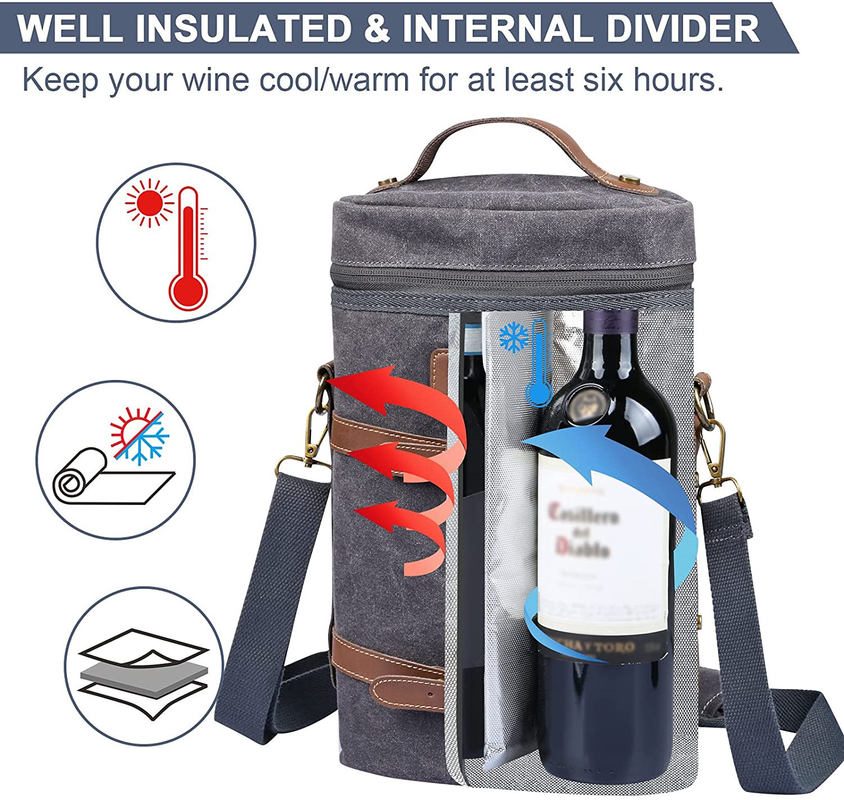 Flexível Vinho de piquenique de trabalho pesado customizado isolado Cooler Saco Dividor Pad garrafa de água 8x3x13