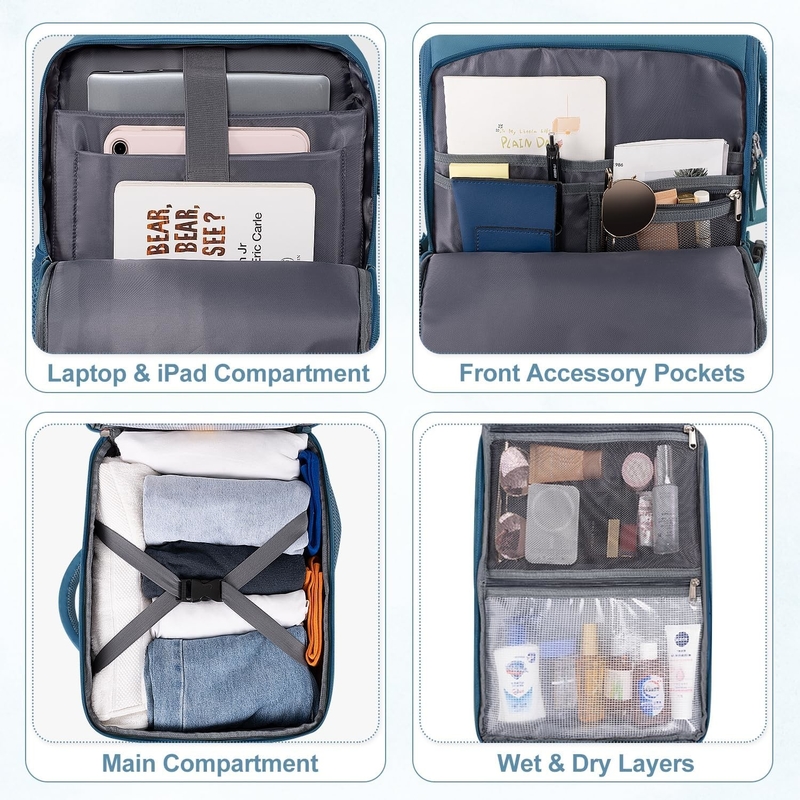 Impermeável Empresarial Caminhadas Casual Carry On Travel Bag Voo Aprovado Adaptação 16 polegadas laptop