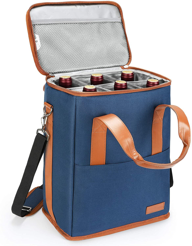 Xl Bolsa de arrefecimento isolada personalizada para mercearia Vinho 6 garrafas 8.6X7.1X12.5 