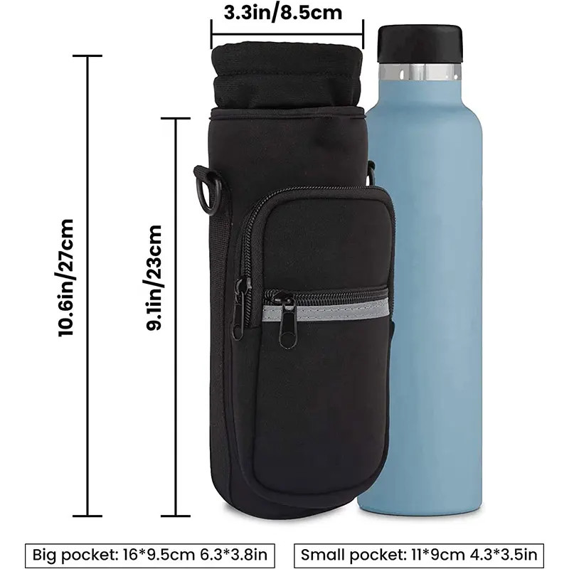 3.3 X 10,6 polegadas Neoprene impermeável porta garrafa de água viagem isolado térmico portátil