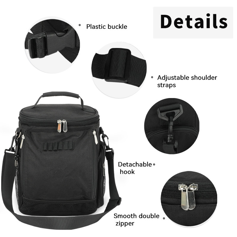Negro Grande capacidade Unisex 10 lata isolado Golf Custom Travel Cooler Saco com cinto de ombro