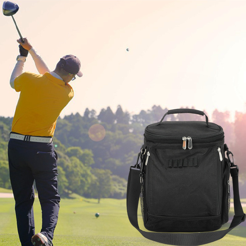 Negro Grande capacidade Unisex 10 lata isolado Golf Custom Travel Cooler Saco com cinto de ombro