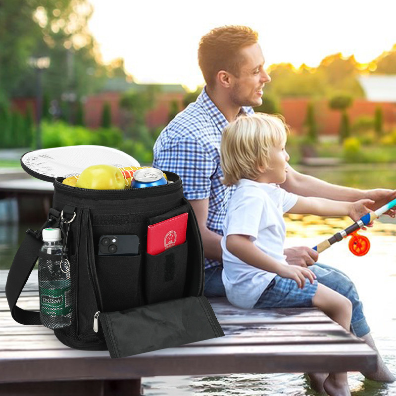 Negro Grande capacidade Unisex 10 lata isolado Golf Custom Travel Cooler Saco com cinto de ombro