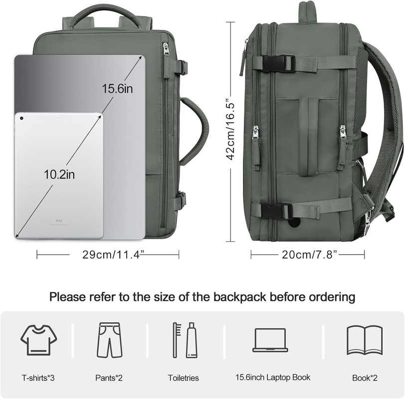 Saco de viagem Casual Carry On Baggage Saco de viagem Olive Green Duffel com porta de carregamento USB