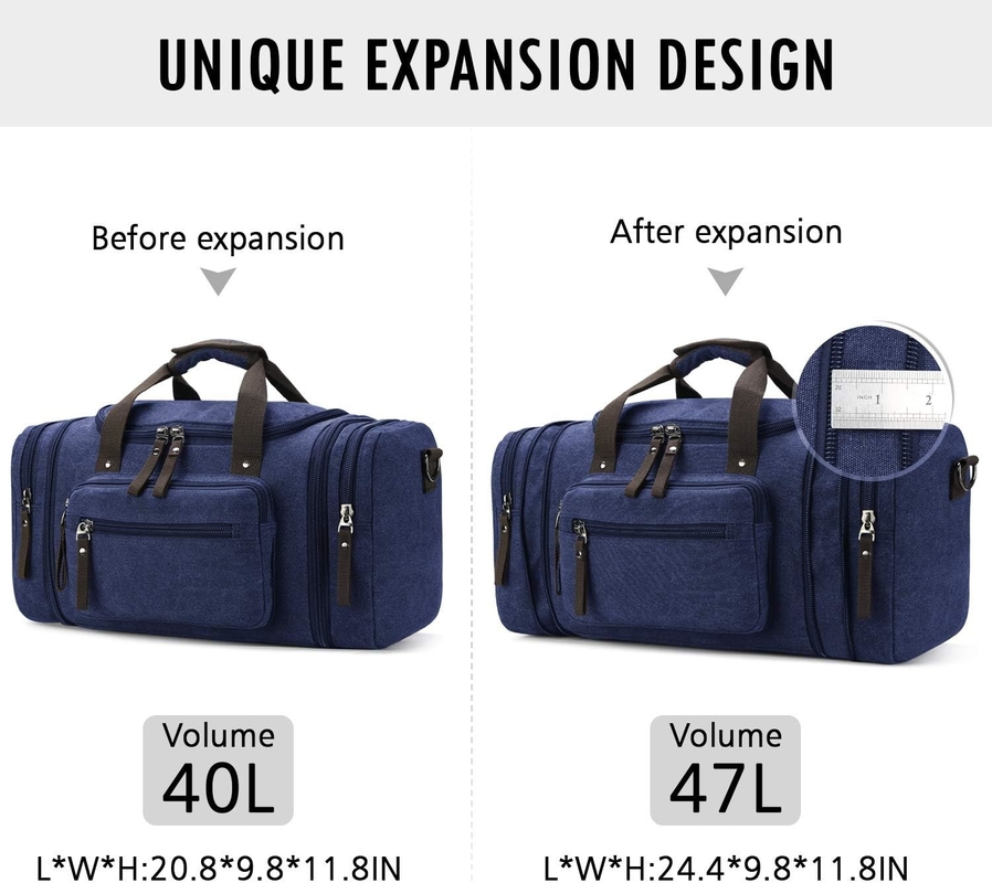 Saco de viagem de fim-de-semana azul com alça