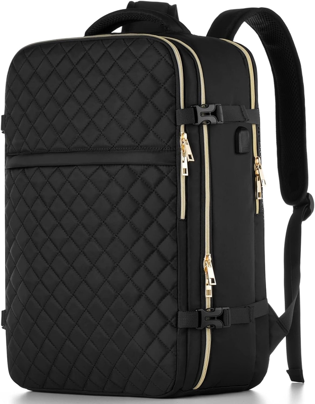 Large Flight Approved Carry On Water Resistant Anti-Theft Casual Travel Bag Fit Laptop de 17 polegadas com porta de carregamento USB