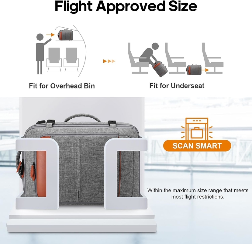 42L Carry on Baggage Voo aprovado cinturões de ombro escondidos expansíveis Saco de viagem de fim de semana com cubos de embalagem