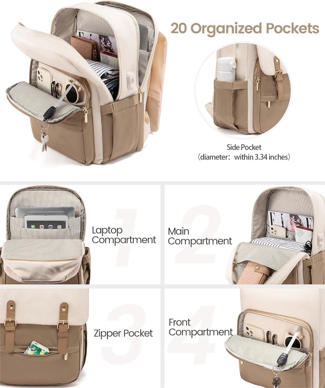 Moda Large 17 Inch Laptop Companhia Aérea aprovado Carregar Professora Enfermeira Trabalho Negócios Faculdade Saco de viagem para mulheres e homens