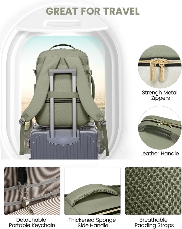 TSA item pessoal 40L resistente à água grande transportar na companhia aérea bolsa de viagem aprovada com 3 cubos de embalagem