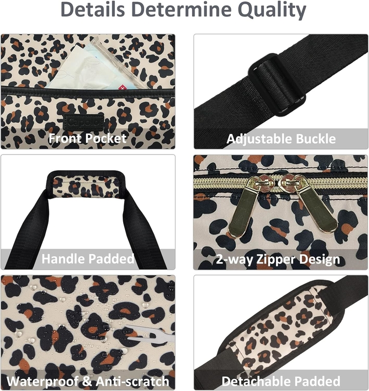 Leopardo Expandivel Grande Weekend Overnight Impermeável Carregar no ombro Tote Saco de viagem ith Saco de higiene