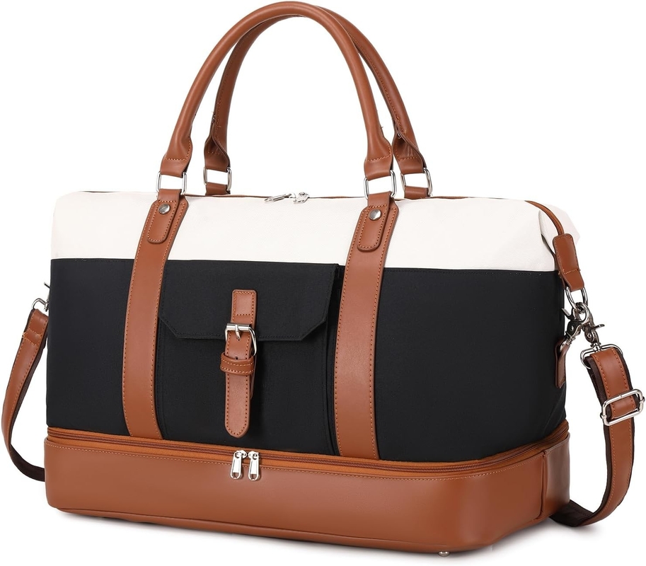Cavas Weekend Carry on Duffel Travel Bag com Calçado de Couro Compartimento para Homens