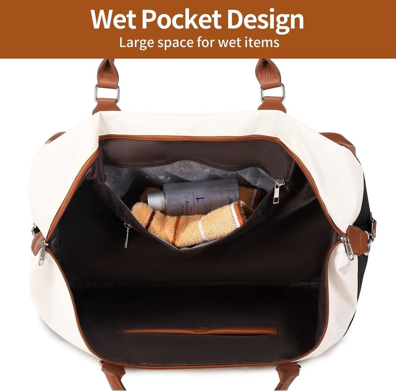 Cavas Weekend Carry on Duffel Travel Bag com Calçado de Couro Compartimento para Homens