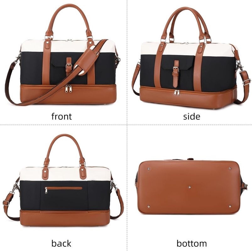 Cavas Weekend Carry on Duffel Travel Bag com Calçado de Couro Compartimento para Homens