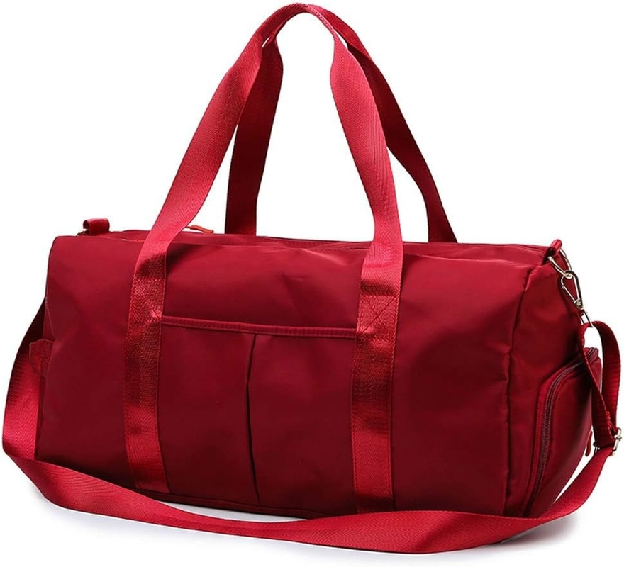 Red Large Sports Gym Weekend Training Swim Yoga Saco de viagem com bolso molhado e compartimento de sapatos