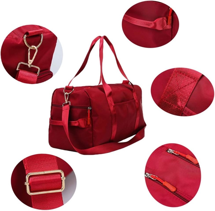 Red Large Sports Gym Weekend Training Swim Yoga Saco de viagem com bolso molhado e compartimento de sapatos