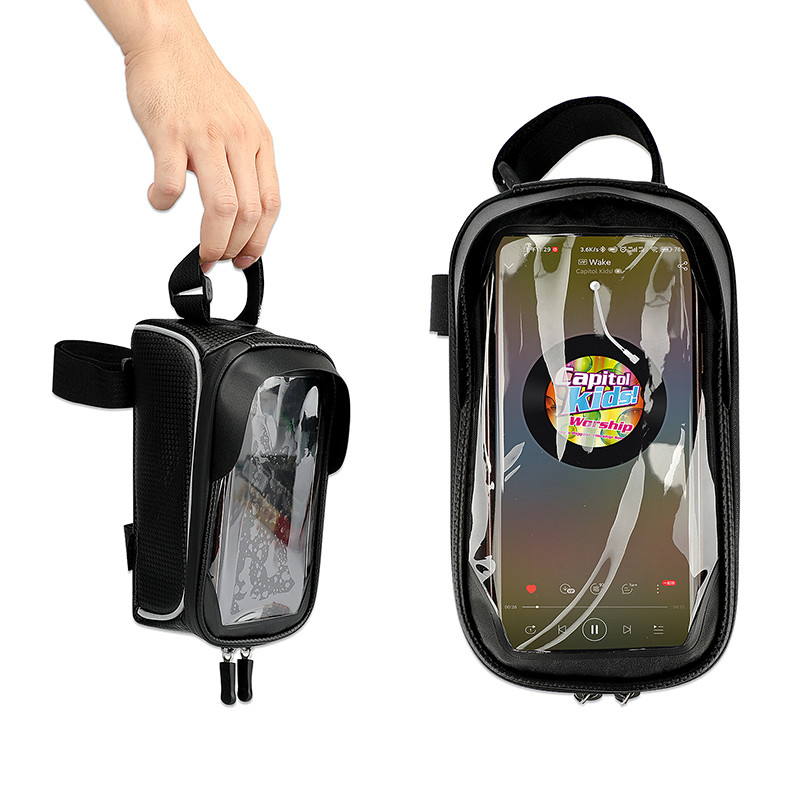 OEM ou ODM Waterproof Bike Phone Bag Front Frame Saco de bicicleta 8x3x5