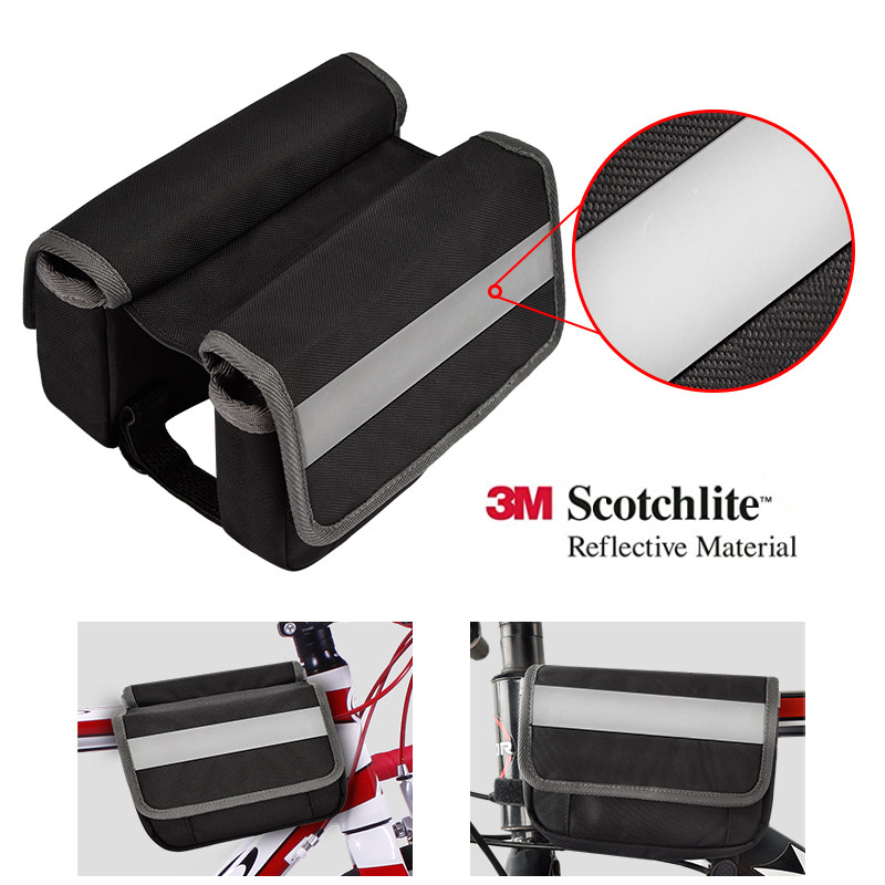 Saco de telefone grande para bicicleta OEM impermeável traseiro debaixo do assento Bolsa de faixa refletora para ciclismo 7X6X5