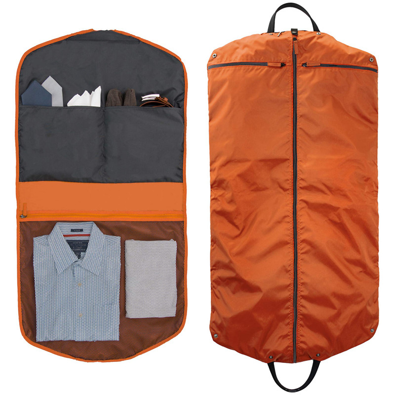 2 em 1 Saco de roupa de roupa de porte masculino Suit Hanger Zipper bolsos 1.1LBS