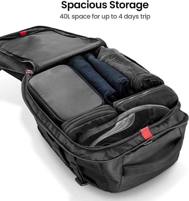 Voo aprovado Carry on Travel Bag Custom Black Grande capacidade para viagem de negócios