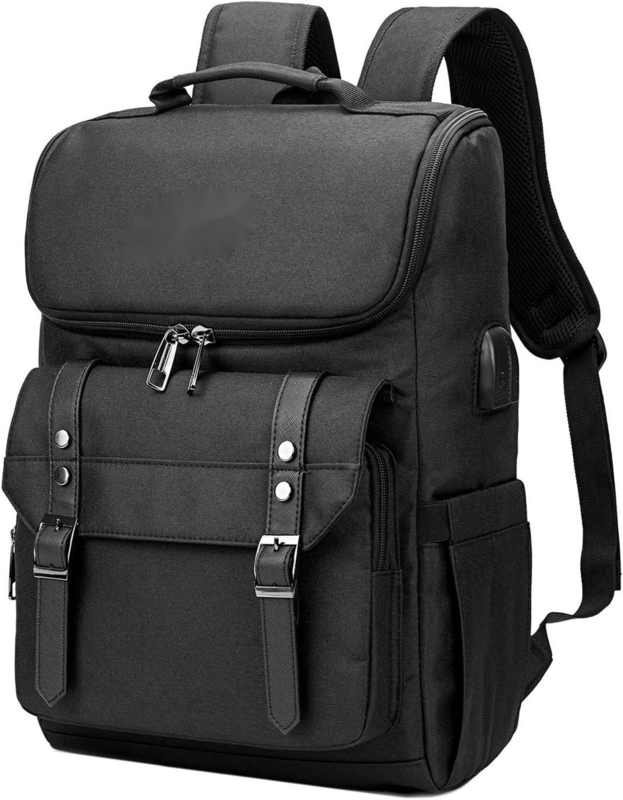 Saco de viagem personalizado preto grande de fim de semana com porta de carregamento USB para mulheres e homens