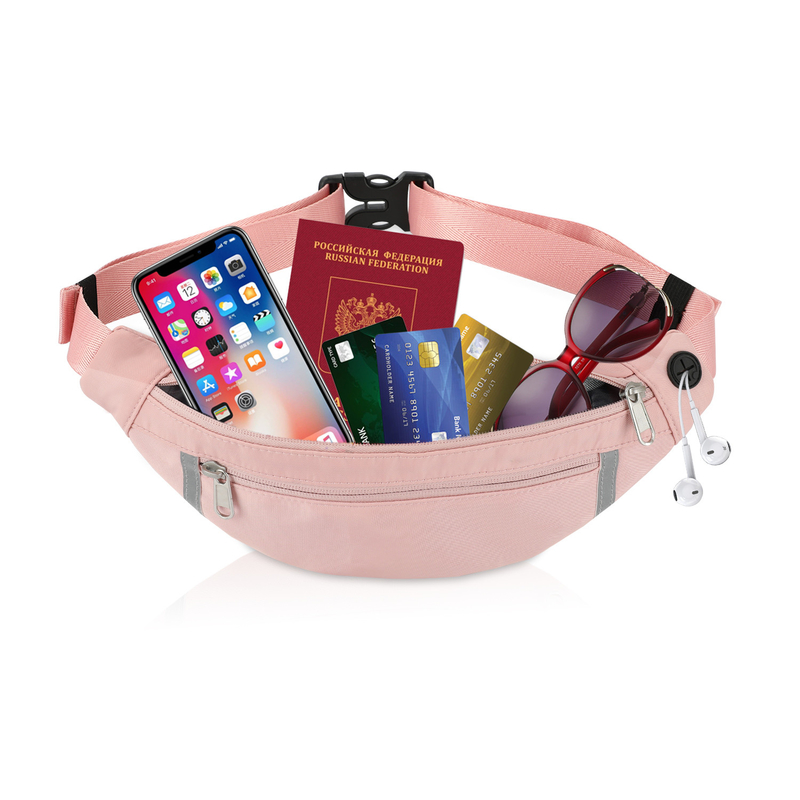 Carteira de ombro Fanny Rosa Bolsa de cintura personalizada Crossbody de caminhada para mulheres 12,8X9,6 