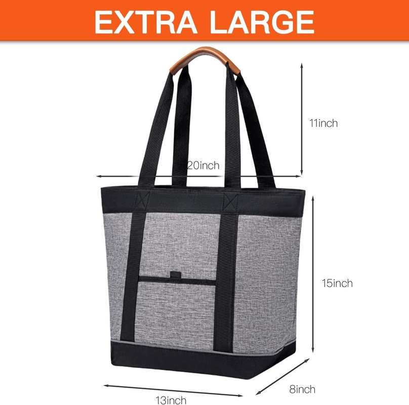 Transporte Saco grande isolado reutilizável de mercearia Tote Picnic Custom Travel Cooler Bag Para alimentos frios ou quentes