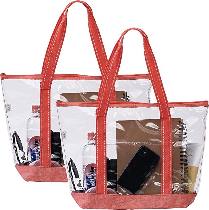 14 polegadas bolsas de compras personalizadas com logotipo PVC Clear Tote Bag Estádio piscina exterior