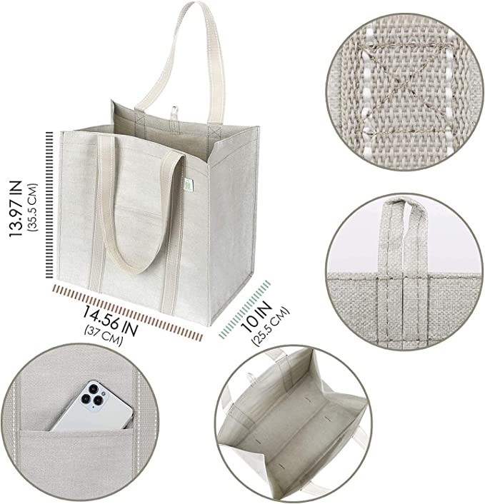 Saco de compras de lona pesada com bolsos com fechadura Codycross Mercadorias Eco-friendly