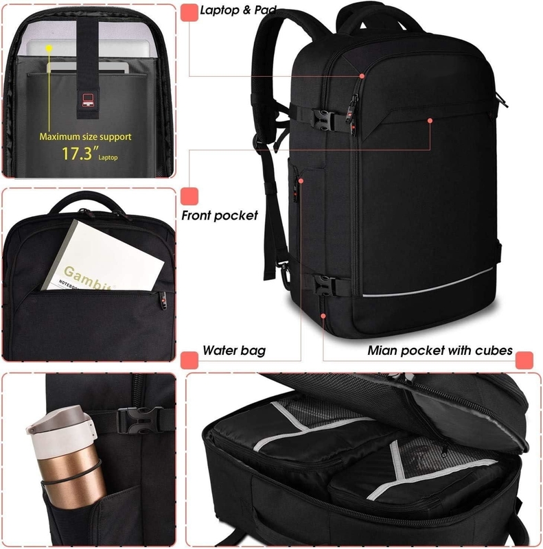 40L de bagagem aprovada para voos Carry On Resistente à água Saco de fim de semana para laptop de 17 polegadas
