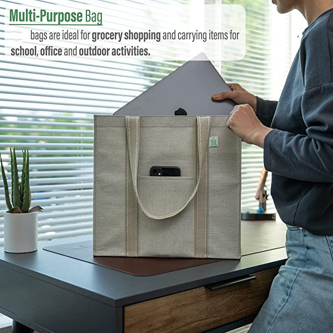 Saco de compras de lona pesada com bolsos com fechadura Codycross Mercadorias Eco-friendly