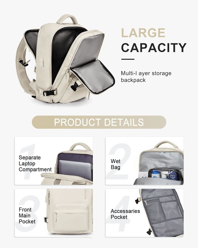 Companhia aérea grande Beige aprovado Carry On impermeável trabalho de negócios bolsa de viagem personalizada para mulheres homens