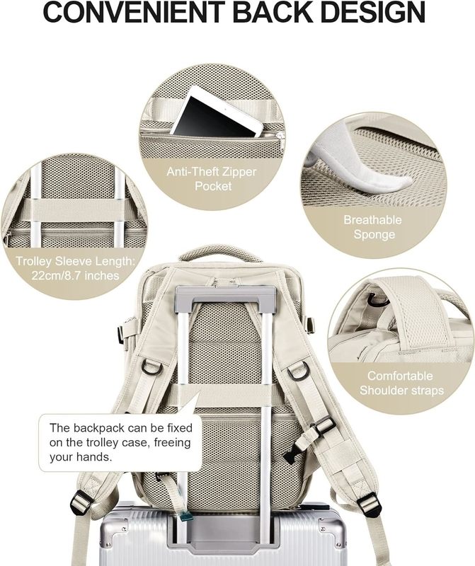 Companhia aérea grande Beige aprovado Carry On impermeável trabalho de negócios bolsa de viagem personalizada para mulheres homens