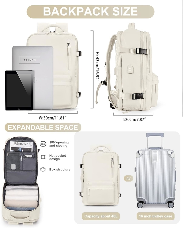 Companhia aérea grande Beige aprovado Carry On impermeável trabalho de negócios bolsa de viagem personalizada para mulheres homens