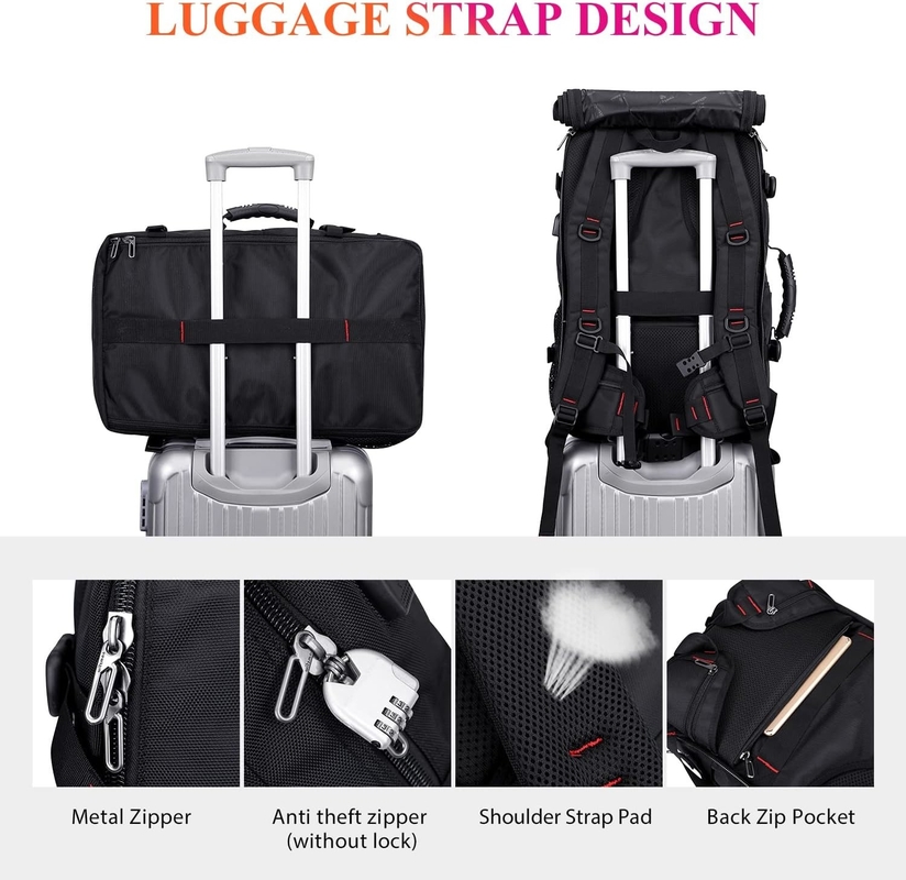 Bolsas de avião de cabine preto de grande capacidade de nylon personalizáveis para homens