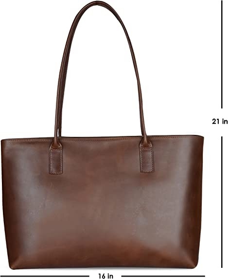 Mochila de computador de couro laptop Tote Bag, 16x21 Mochila de escritório de trabalho