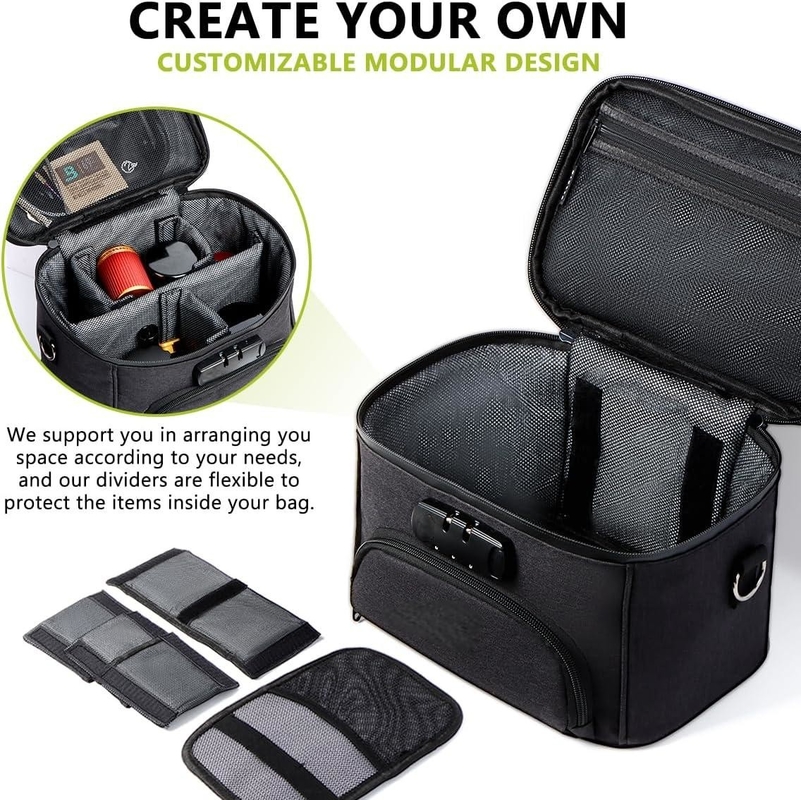 Saco de viagem portátil à prova de cheiro personalizado com fechadura combinada