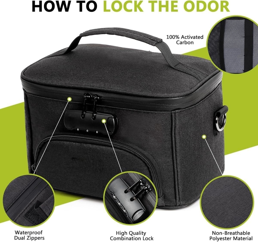 Saco de viagem portátil à prova de cheiro personalizado com fechadura combinada